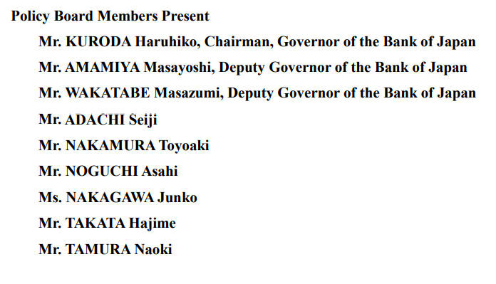 日本央行纪要：继续当前宽松政策，以可持续和稳定方式实现物价稳定