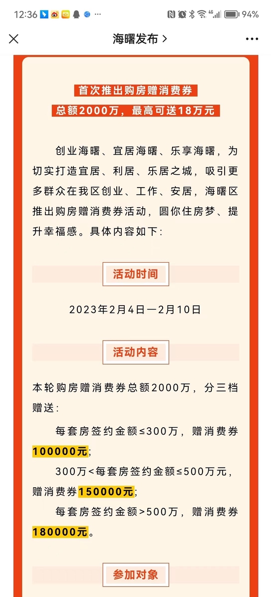 这一地官宣：总额高达2000万元，购房最高送18万消费券！