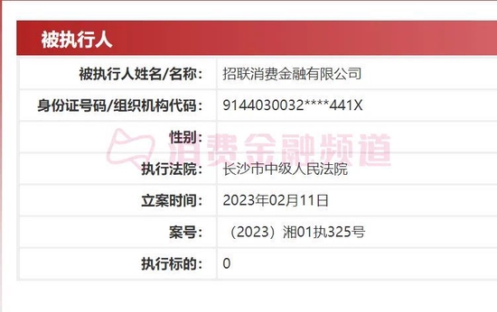 突发！招联消费金融首次列入被执行人