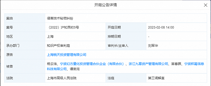 上海锐天VS幻方量化，两大量化私募巨头突然对簿公堂，发生了什么？