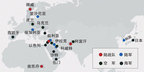 美国海外驻军分布 美国海外驻军分布情况